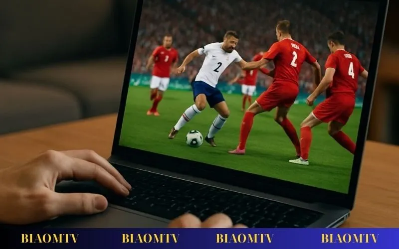Giao diện xem bóng đá trực tuyến trên BiaomTV